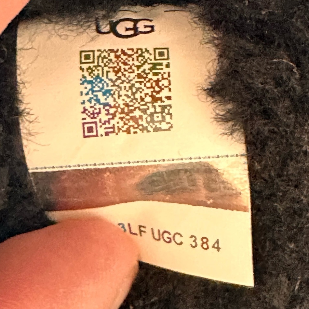 Ugg Black Bailey Checker Bow Winter Slip-on Boot Size 6 - Picture 7 of 9